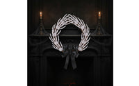Skeleton Wreath Spooky Cranium Wreath Halloween Door Hanger for Porch, Wall, Mantel