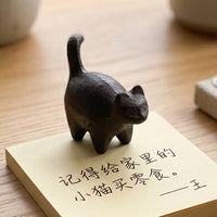 创意简约复古铸铁镇尺镇纸小猫咪摆件家居书房办公室儿童桌面装饰