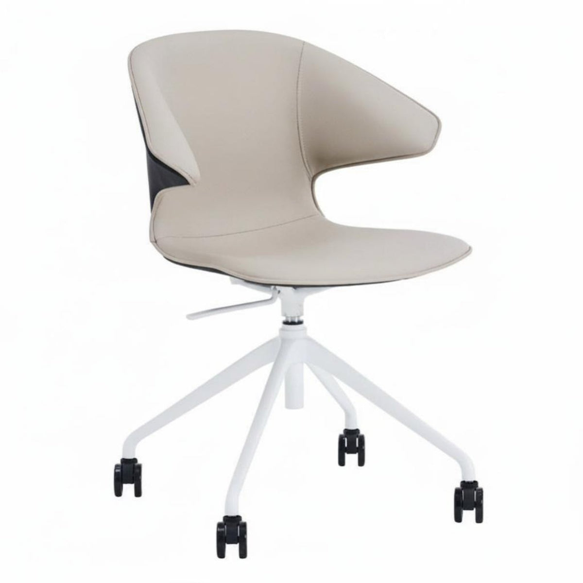 Armless Shell Chair on casters Minimalist & design rotating Seat Height Adjustable
