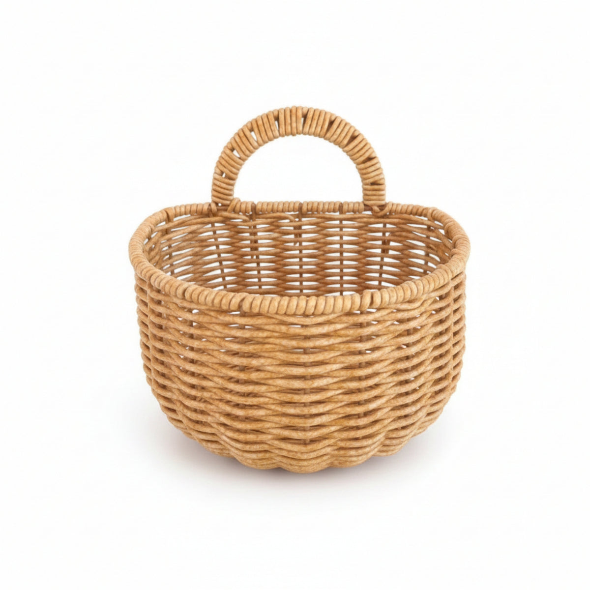 Woven Wall Basket Open-Top Home Storage Loop Handle for Bathroom