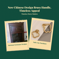 Sturdy brass handle, modern Chinese design drawer pull, cabinet door knob, resilient decorative hardware.