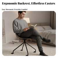 Armless Rolling Task Chair Low spine Support Armless Rolling Chair for Dorm Room