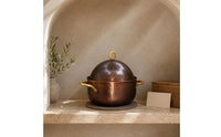 Hammered Copper Soup Pot Domed Lid Cookware Food Safe