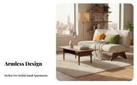 sturdy Hardwood Construction Armless Wooden Frame Settee Space-Saving Wooden Frame Futon Set mid-centuryera Modern Design Loveseat Mattress Included for Apartment Dwellers, Homeowners, Students, Living Room, Bedroom