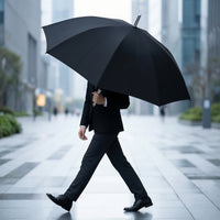 Waterproof Straight-Shaft Umbrella Oversized 8-Rib Umbrella Windproof Heavy-Duty for Rainy Days, Golf, Travel