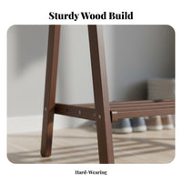 Complimentarystanding Garment Rack Easy Assembly Triangular Frame Clothes Rack with Shelf Multi-Functional Small Footprint