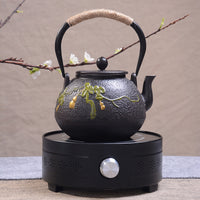 典工堂铁壶仿日本南部铸铁壶双铁叶蔓葫芦生铁壶 烧水壶 茶具茶壶
