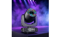 Moving Head Light with Circle 200W Moving Head with LED Circle Professional Lighting Control-Controlled for DJ, Music Festivals, Weddings, Rooms