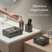 Hotel Bathroom Amenity Organizer Tray for Toiletries, Toothbrushes, Remote Controls, and Tissues