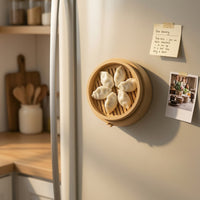 Miniature Steamer Basket Adhesive Decorative Dumpling Adhesive Whimsical Note Holder Kawaii for Refrigerator