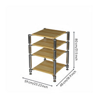 High-Fidelity Audio Stand Shock Absorption Vibration Dampening Rack 304 Stainless Steel Pillars Multi-Tier Amplifier Rack for Audiophiles