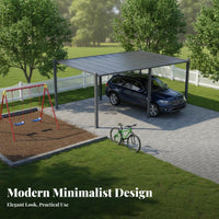 Aluminum Carport Waterproof Aluminum Sun Cover Protection Outdoor Gazebo for Homeowners, Families, Courtyard, Backyard, Poolside