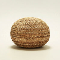 Woven Stool Fiber Pouf Handwoven Floor Cushion for Living Room, Entryway