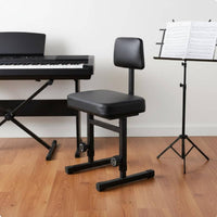 Adjustable Piano Stool with Backrest Easy Assembly Musical Instrument Accessory for Pianists