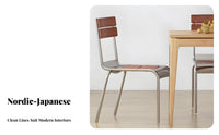 Wood and Metal Side Chair Nordic design Seating Furniture Japanese Aesthetic Minimalist Design for Dining Room, Restaurant, Cafe