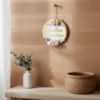 Floral Wedding Sign Artificial Flowers Flower Wreath Wall Decor for Party