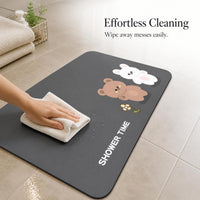 Diatomaceous Earth Bath Mat Super Absorbent Quick Dry Non-Slip for Bathroom & Home