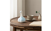 Crackle-Glaze Bird Tea Pet Cute Ceramic Bird Figurine Chubby Tabletop Decoration Miniature for Collectors, Desk, Display Shelf