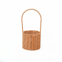 Handwoven Rattan Basket Natural Brown Rattan Hand Basket Easy to Carry