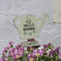 Watering Can Stake Distressed Seasonal Sign Stake Weathered