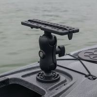 Adjustable Hydrographic Device Mount with Round Base Rotatable Kayak Bracket with Strap for Kayakers