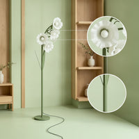 Floor Lamp with Petal Heads Corded Floor Lamp with Foot Switch Convenient for Readers, Bedroom