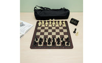 Chess game Faux Wood Grain Rubber Mat Chess Board  Travel Board Game for Beginners, Students, Tournaments, School Organizations