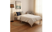 Folding Metal Bed Quiet Design Single Folding Bed Frame No Assembly Required Portable Cot for Office, Dorm Room