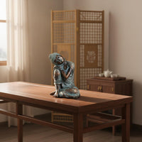Southeast Asian Design Sleeping Buddha Figurine Resin Craft Resting Buddha Sculpture Artisan-Made Look House Decoration for Meditation Enthusiasts, Mindful Movement Practitioners, Living Room, Office, Entryway