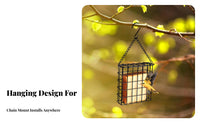 Metal Wire Bird Feeder Easy to Load and Maintain Nature Bird Food Holder Construction Suet Cake Feeder for Nature Lovers, Outdoor, Garden, Backyard