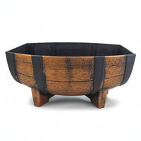Imitation Vintage Barrel Planter Waterproof Barrel Planter Container for Patio, Garden