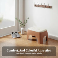 Stackable Padded Shoe-Changing Bench Multi-Functional Low Stool Easy to Clean Household Furniture High Load Capacity for Adults, Children, Elderly, Entryway, Living Room, Bedroom, Bathroom