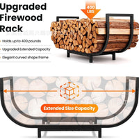 Metal Firewood Rack for Outdoor Camping Wood Storage Organizer