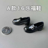 1/6 1/12 1/4 比例 女款 鞋子 皮鞋  学生鞋 兵人 娃娃 组件 模型