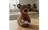 Bear Shaped Storage Container Cute Creature Design Wicker Bear Decor Container