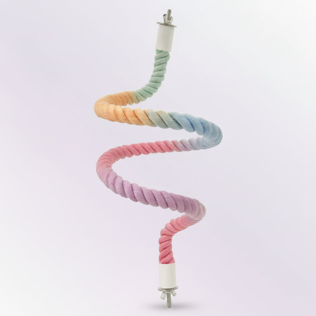 Rope Perch with Metal Mounting Hardware   Bird Spiral Perch Multicolor Spiral Bird Rope for Parrots, Small Birds