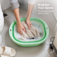 Foldable Portable Plastic Basin for Travel, Foot Soaking, Laundry, and Home Use