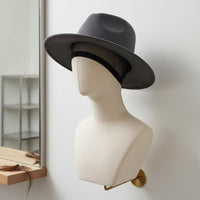 Wall-Mounted Mannequin Bust Beige Cloth-Covered Bust Minimalist