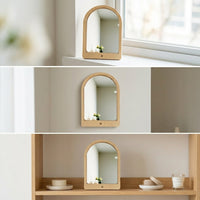 Bird Mirror Stand with Perch for Parrots, Budgies, Cockatiels - Natural Bamboo Hanging Cage Toy