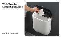 Wall Mounted Trash Can Nail Installation Hanging Garbage Bin with Lid Space-Saving Hanging Trash Can for Families, Homeowners, Toilet, Office, RV