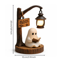 Spirit Figurine with Lantern Whimsical Decor Artisanal-Look for Cozy Corners