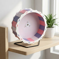 Quiet Hamster Exercise Wheel and Nighttime Wheel, 19cm Hamster Wheel with Iron Stand, Transparent Runner for Dwarf Hamsters and Hedgehogs