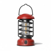 Dual-Power Power Supply Retro Camping Lantern Vintage Design LED Lantern Portable Hanging Camp Light for Emergency