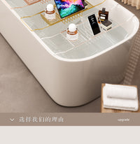 Adjustable Bathtub Caddy Tray with Tablet Stand, Stainless Steel, No-Drill Installation