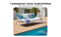 3 Pieces Woven Design 3-Piece Seating Group stylish design 2-Chair and Table set Weather-Resistant Outdoor Furniture Weatherproof for two people, Garden lovers, Homeowners, Courtyard, Backyard, Balcony, waterside