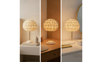 Decorative Rose Flower Table Lamp Ambient Lamp with Rose Lampshade Button-Switch Night Light Elegant for Bedroom, Nightstand, Reading Corner