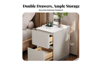 Narrow 2-Drawer Bedside Cabinet Modern Minimalist design Nightstand Space-Saving