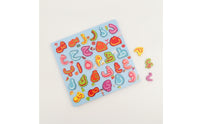 3D Wooden Child-Centered Puzzle Educational Learning Board with Raised Pieces Colorful Alphabet Matching Game Tactile for Preschoolers, Kids, Toddlers, Homeschool, Classroom, Playroom