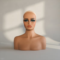 Mannequin Head with Shoulders Professional Female Mannequin Bust Hairpiece Display Head for Salon Owners, Jewelers, Photography Studios