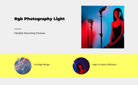 RGB LED camera light, adjustable temp.